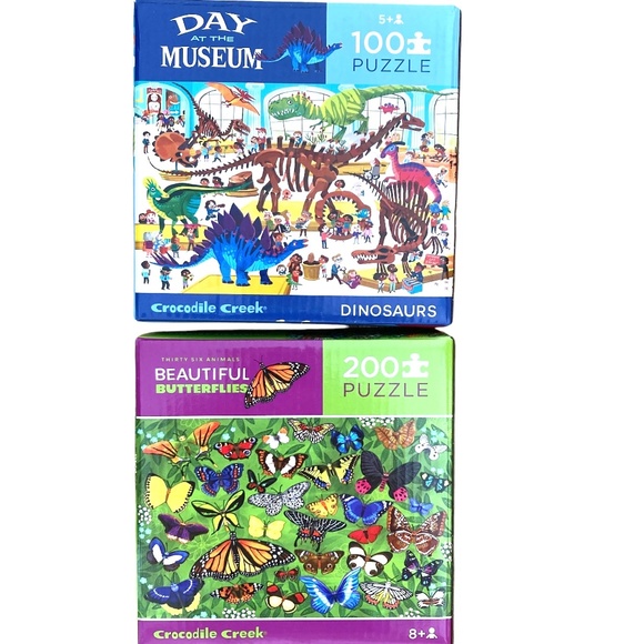 puzzles jigsaw lot 5 excellent condition museum butterfly owls dinosaurs animals - Picture 2 of 10